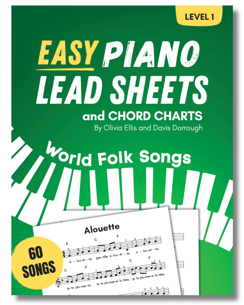 Easy Piano Lead Sheets Folk Songs Book Cover